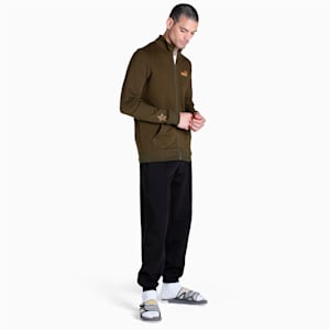 PUMAx1DER Graphic Men's Slim Fit Jacket, Deep Olive, extralarge-IND