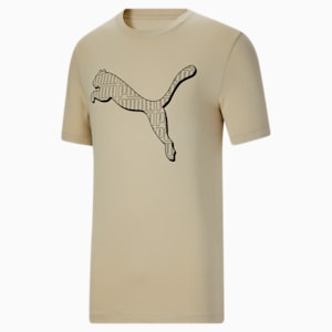 Camiseta estampada PUMA Cat Fill para hombre, Pebble Gray