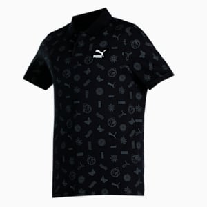 PUMAx1DER FeelGood Men's AOP Polo T-Shirt, Puma Black, extralarge-IND