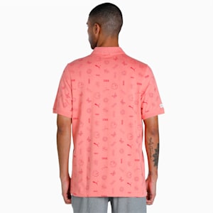PUMAx1DER FeelGood Men's AOP Polo T-Shirt, Carnation Pink