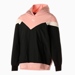 ウィメンズ ファブリック ミックス フーディー スウェット, PUMA Black-Rose Dust