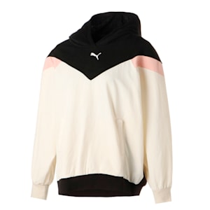 ウィメンズ ファブリック ミックス フーディー スウェット, Pristine-PUMA Black