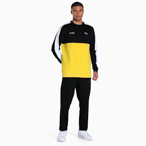 PUMA x one8 Colorblock Crew-Neck Men's Sweatshirt, Sun Ray Yellow, extralarge-IND