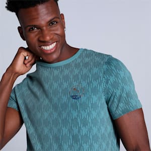 PUMA x one8 Printed Men's Slim Fit T-Shirt, Adriatic, extralarge-IND