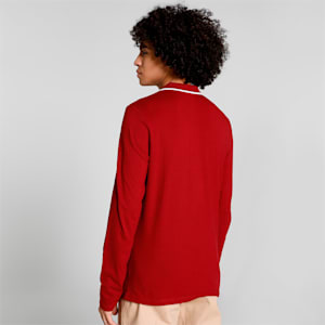 Long Sleeve Men's Polo, Rhubarb
