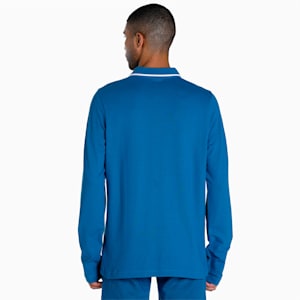 Long Sleeve Men's Polo, Lake Blue