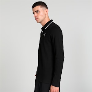 Long Sleeve Men's Regular Fit Polo, PUMA Black-cat, extralarge-IND