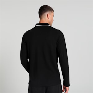Long Sleeve Men's Regular Fit Polo, PUMA Black-cat, extralarge-IND