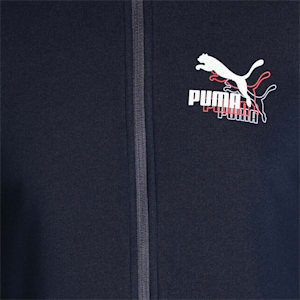 Knitted Multi Logo Men's Slim Fit Jacket, Peacoat, extralarge-IND