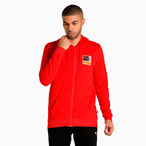 Men's Knitted Hooded 1948 Slim Fit Jacket, High Risk Red, extralarge-IND