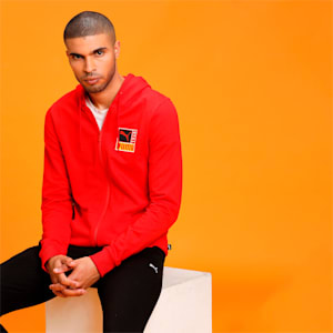 Men's Knitted Hooded 1948 Slim Fit Jacket, High Risk Red, extralarge-IND