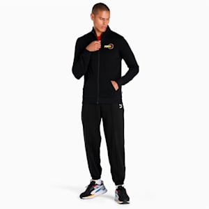 PUMA Knitted Sports Logo Men's Slim Fit Jacket, Puma Black, extralarge-IND
