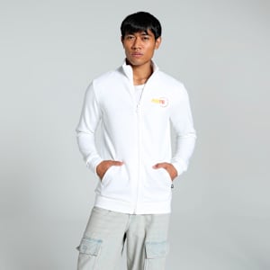 Knitted Sports Logo Men's Slim Fit Jacket, Puma White, extralarge-IND