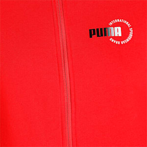 Knitted Sports Logo Men's Slim Fit Jacket, High Risk Red, extralarge-IND