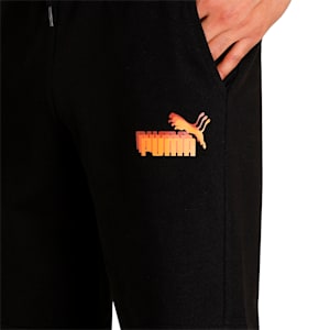 Men's Multi Logo Knitted Shorts, Puma Black, extralarge-IND