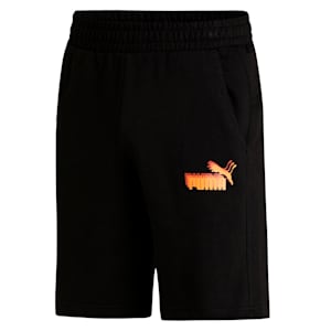 Men's Multi Logo Knitted Shorts, Puma Black, extralarge-IND