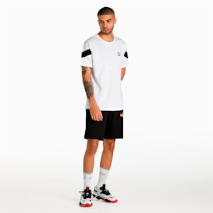 Men's Multi Logo Knitted Shorts, Puma Black, extralarge-IND