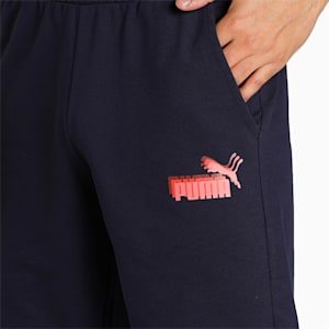 Men's Multi Logo Knitted Shorts, Peacoat, extralarge-IND