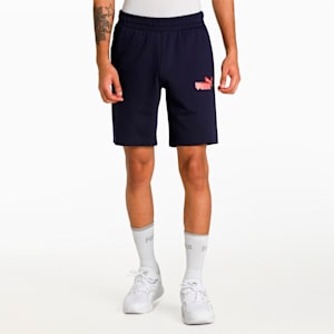 Men's Multi Logo Knitted Shorts, Peacoat, extralarge-IND