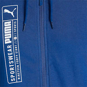 Futuristic Logo Men's Slim Fit Hoodie, Blazing Blue, extralarge-IND