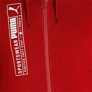 Futuristic Logo Men's Slim Fit Hoodie, Intense Red, extralarge-IND