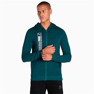 Futuristic Logo Men's Slim Fit Hoodie, Varsity Green, extralarge-IND