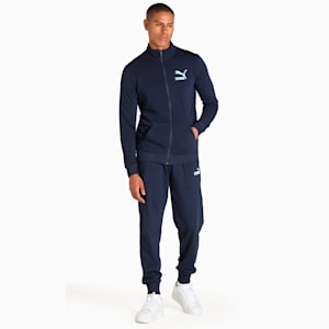 Knitted Multi Logo Men's Slim Fit Jacket, Peacoat, extralarge-IND
