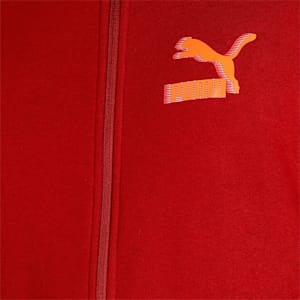 Knitted Multi Logo Men's Slim Fit Jacket, Intense Red, extralarge-IND
