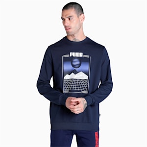 3D Graphic Men's Regular Fit Sweatshirt, Parisian Night, extralarge-IND