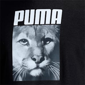 Cat Graphic Men's Regular Fit Hoodie, Puma Black, extralarge-IND