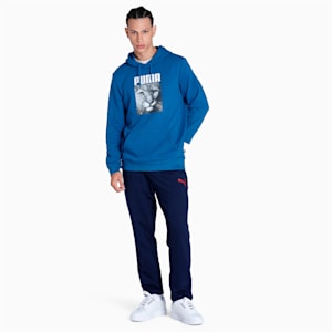 Cat Graphic Men's Regular Fit Hoodie, Lake Blue, extralarge-IND