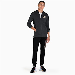 Futuristic Graphic Men's Slim Fit Hoodie, Dark Gray Heather, extralarge-IND