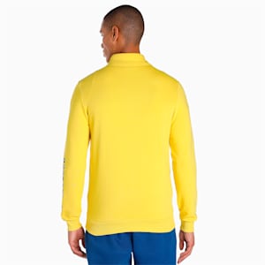 Textured Logo Knitted Men's Slim Fit Jacket, Sun Ray Yellow, extralarge-IND