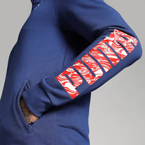 Men's Graphic Slim Fit Jacket, Blazing Blue, extralarge-IND