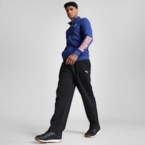 Men's Graphic Slim Fit Jacket, Blazing Blue, extralarge-IND