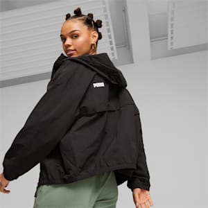 Women's Oversized Hooded Windbreaker, PUMA Black, extralarge-GBR