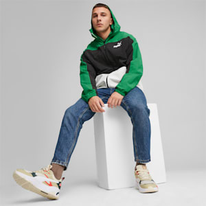 Men's Hooded Windbreaker Jacket, Archive Green, extralarge-IND