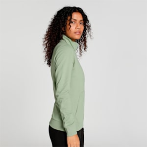 Flower Logo Knitted Women's Regular Fit Jacket, Dusty Green, extralarge-IND
