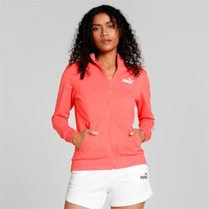 Flower Logo Knitted Women's Regular Fit Jacket, Salmon, extralarge-IND