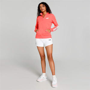 Flower Logo Knitted Women's Regular Fit Jacket, Salmon, extralarge-IND