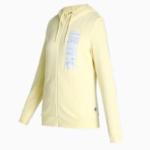Women's Regular Fit Graphic Hoodie, Pale Lemon, extralarge-IND