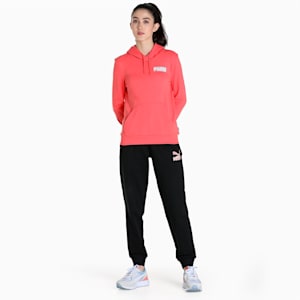 Floral Graphic Women's Regular Fit Hoodie, Salmon, extralarge-IND