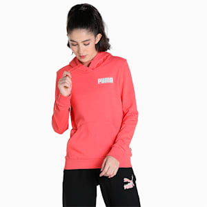 Floral Graphic Women's Regular Fit Hoodie, Salmon, extralarge-IND