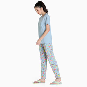 Women's Regular Fit T-Shirt & Pants Set, Blue Fog-Blue Fog, extralarge-IND