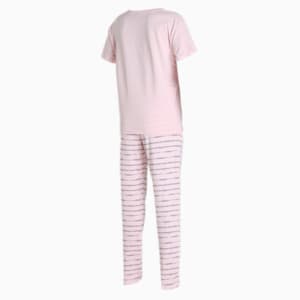 Women's T-Shirt & Pants Set, Chalk Pink-Chalk Pink, extralarge-IND