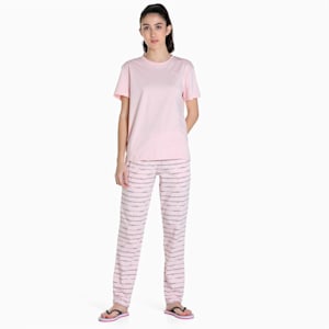 PUMA Women's T-Shirt & Pants Set, Chalk Pink-Chalk Pink