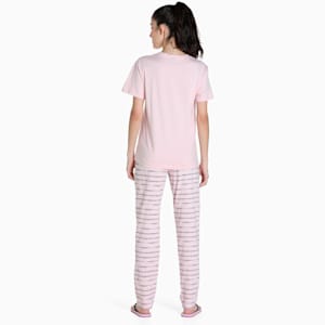 PUMA Women's T-Shirt & Pants Set, Chalk Pink-Chalk Pink