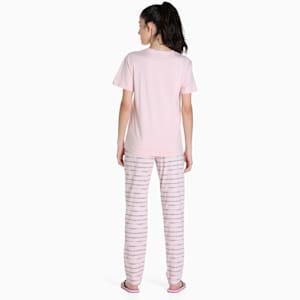Women's T-Shirt & Pants Set, Chalk Pink-Chalk Pink, extralarge-IND