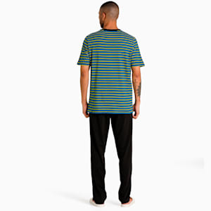 Men's Striped T-Shirt &amp; Joggers Set, Victoria Blue-Puma Black, extralarge-IND