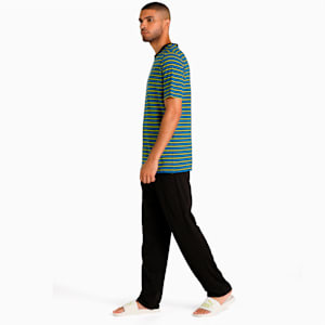Men's Striped T-Shirt &amp; Joggers Set, Victoria Blue-Puma Black, extralarge-IND